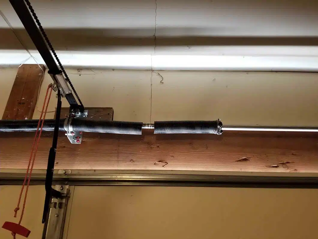 Broken torsion spring on garage door